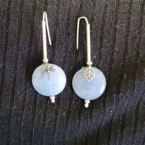Fashion Earrings Silver and Light Blue colors